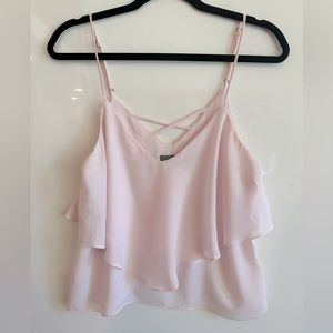 Lyke Minded Tiered Baby Pink Cami with Back Cross Detail